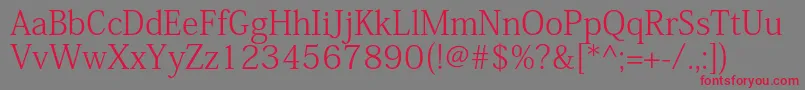 フォントKozminproLight – 赤い文字の灰色の背景