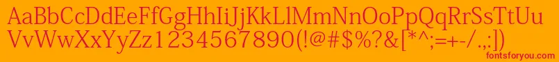 KozminproLight Font – Red Fonts on Orange Background