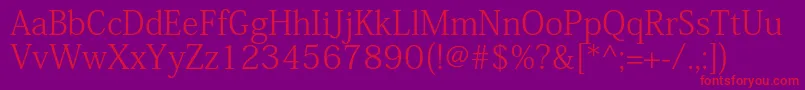 KozminproLight Font – Red Fonts on Purple Background