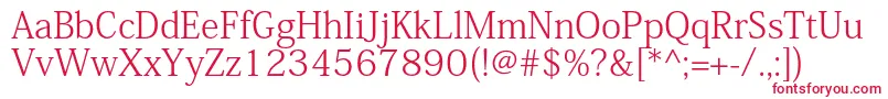 KozminproLight Font – Red Fonts on White Background