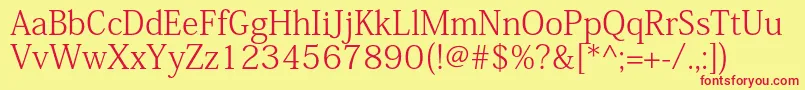KozminproLight Font – Red Fonts on Yellow Background