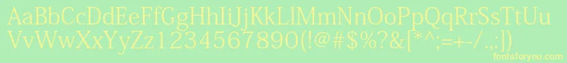 KozminproLight Font – Yellow Fonts on Green Background