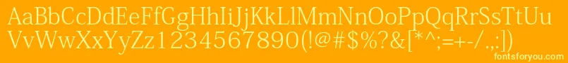 KozminproLight Font – Yellow Fonts on Orange Background