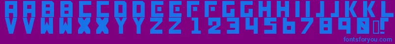 Genocide-Schriftart – Blaue Schriften auf violettem Hintergrund
