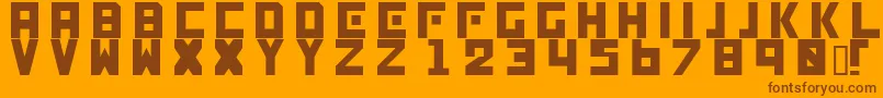Genocide-Schriftart – Braune Schriften auf orangefarbenem Hintergrund