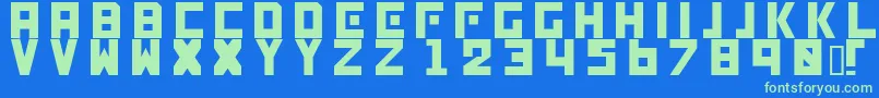 Fonte Genocide – fontes verdes em um fundo azul