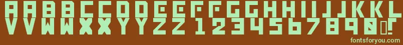Genocide-fontti – vihreät fontit ruskealla taustalla