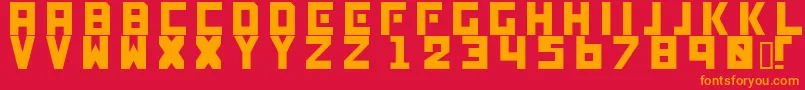 Genocide Font – Orange Fonts on Red Background