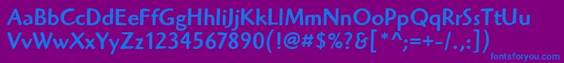 フォントHighlanderMdItcTtMedium – 紫色の背景に青い文字
