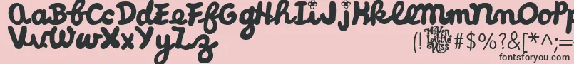 LittleMissCursive-Schriftart – Schwarze Schriften auf rosa Hintergrund