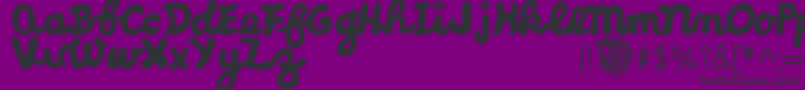 LittleMissCursive Font – Black Fonts on Purple Background