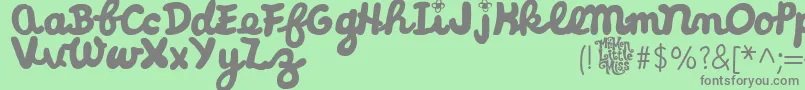 LittleMissCursive Font – Gray Fonts on Green Background