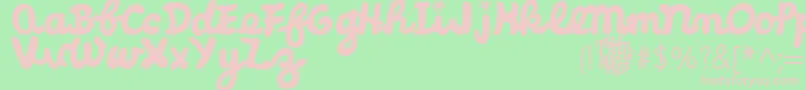 LittleMissCursive Font – Pink Fonts on Green Background