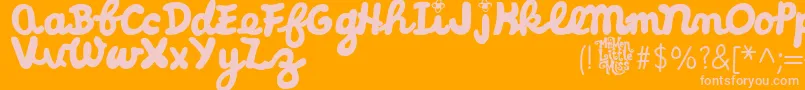 LittleMissCursive-Schriftart – Rosa Schriften auf orangefarbenem Hintergrund