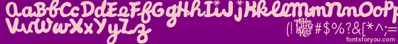 LittleMissCursive Font – Pink Fonts on Purple Background