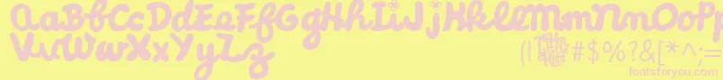 LittleMissCursive Font – Pink Fonts on Yellow Background