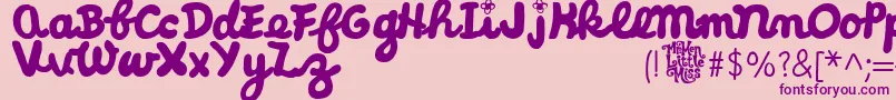 LittleMissCursive Font – Purple Fonts on Pink Background