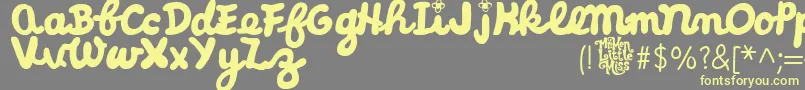 LittleMissCursive Font – Yellow Fonts on Gray Background