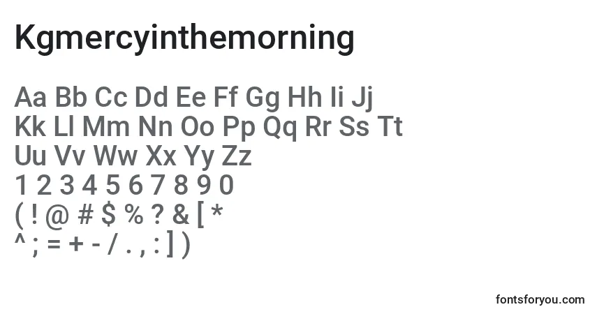 A fonte Kgmercyinthemorning – alfabeto, números, caracteres especiais