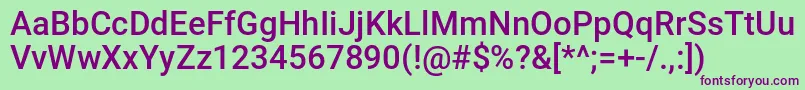 Kgmercyinthemorning Font – Purple Fonts on Green Background