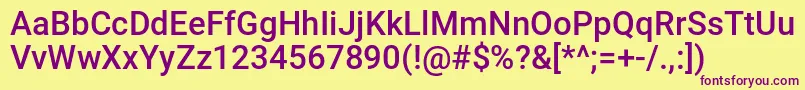 Шрифт Kgmercyinthemorning – фиолетовые шрифты на жёлтом фоне