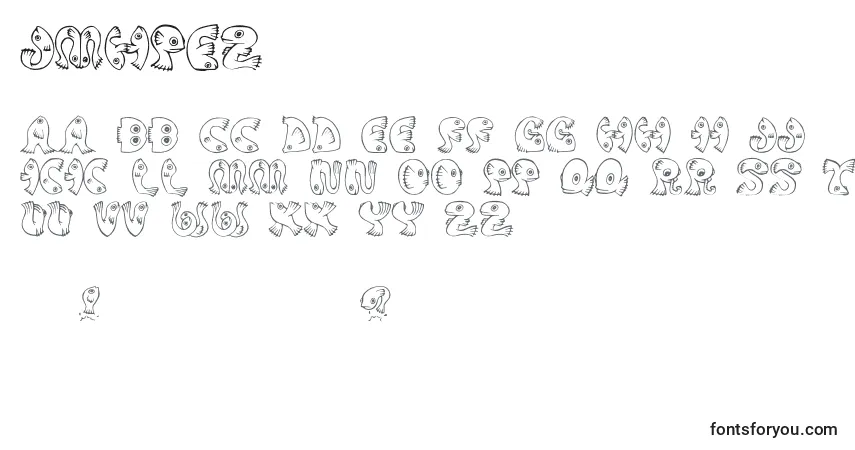 Schriftart JmhPez (94890) – Alphabet, Zahlen, spezielle Symbole