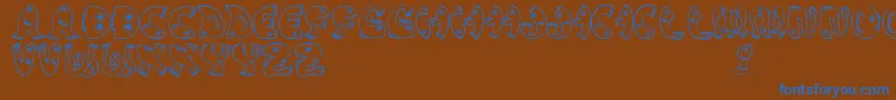 JmhPez Font – Blue Fonts on Brown Background