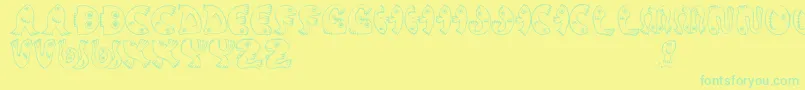 Czcionka JmhPez – zielone czcionki na żółtym tle
