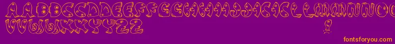 JmhPez Font – Orange Fonts on Purple Background