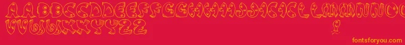 JmhPez Font – Orange Fonts on Red Background