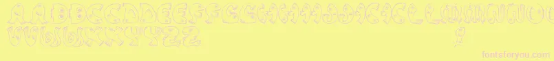 JmhPez Font – Pink Fonts on Yellow Background