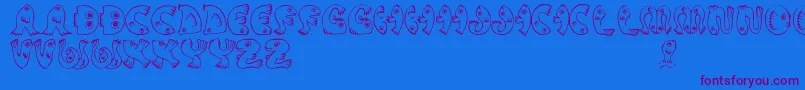 JmhPez Font – Purple Fonts on Blue Background
