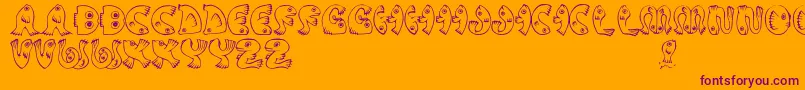 JmhPez Font – Purple Fonts on Orange Background