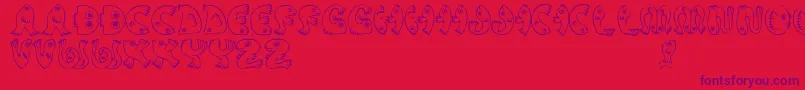JmhPez Font – Purple Fonts on Red Background