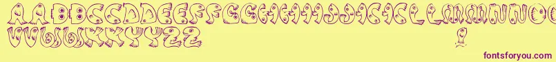 JmhPez Font – Purple Fonts on Yellow Background