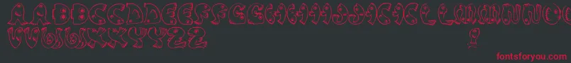 JmhPez Font – Red Fonts on Black Background