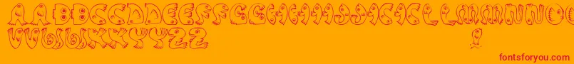 JmhPez Font – Red Fonts on Orange Background