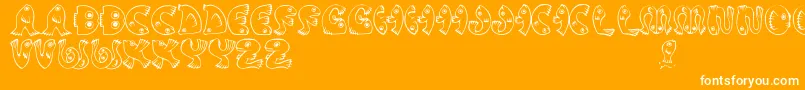 JmhPez Font – White Fonts on Orange Background