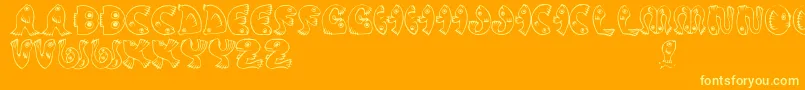 JmhPez Font – Yellow Fonts on Orange Background