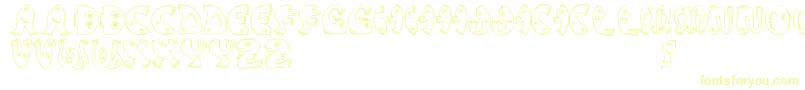 JmhPez Font – Yellow Fonts on White Background