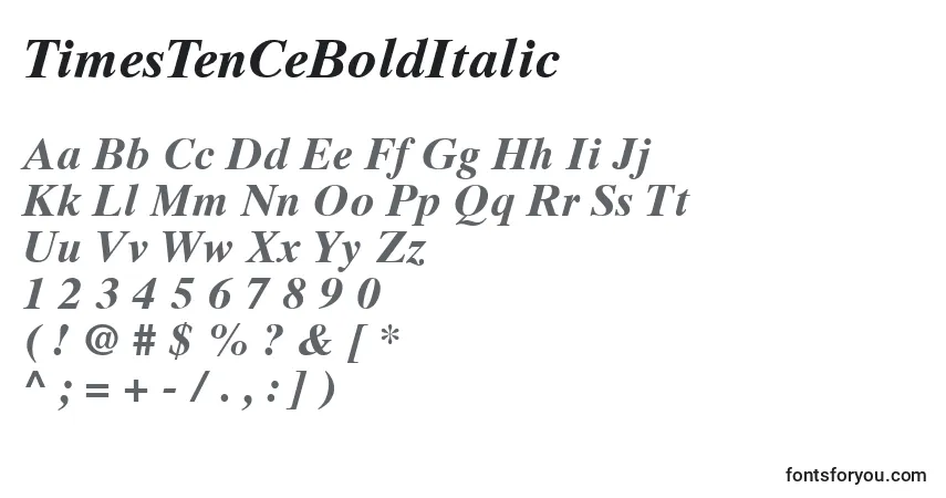Police TimesTenCeBoldItalic - Alphabet, Chiffres, Caractères Spéciaux