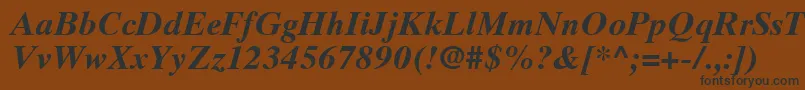 Więcej informacji o czcionce TimesTenCeBoldItalic Czcionka TimesTenCeBoldItalic – czarne czcionki na brązowym tle