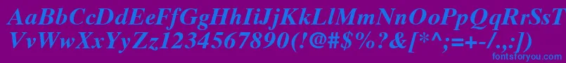 TimesTenCeBoldItalic Font – Blue Fonts on Purple Background