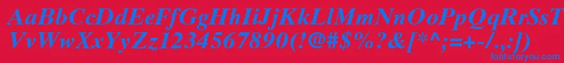 TimesTenCeBoldItalic Font – Blue Fonts on Red Background