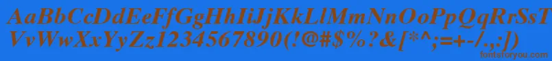 Fonte TimesTenCeBoldItalic – fontes marrons em um fundo azul