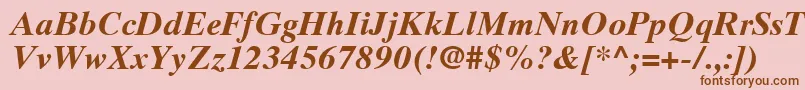 TimesTenCeBoldItalic-Schriftart – Braune Schriften auf rosa Hintergrund