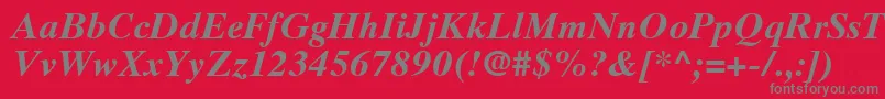 TimesTenCeBoldItalic-Schriftart – Graue Schriften auf rotem Hintergrund