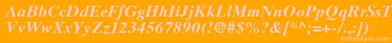 TimesTenCeBoldItalic-Schriftart – Rosa Schriften auf orangefarbenem Hintergrund