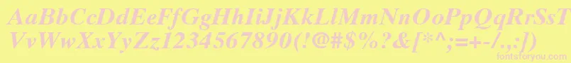 TimesTenCeBoldItalic Font – Pink Fonts on Yellow Background