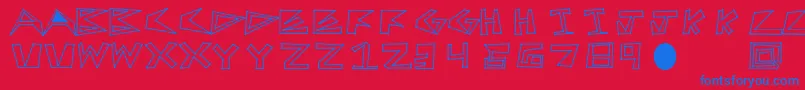 FirstTry Font – Blue Fonts on Red Background